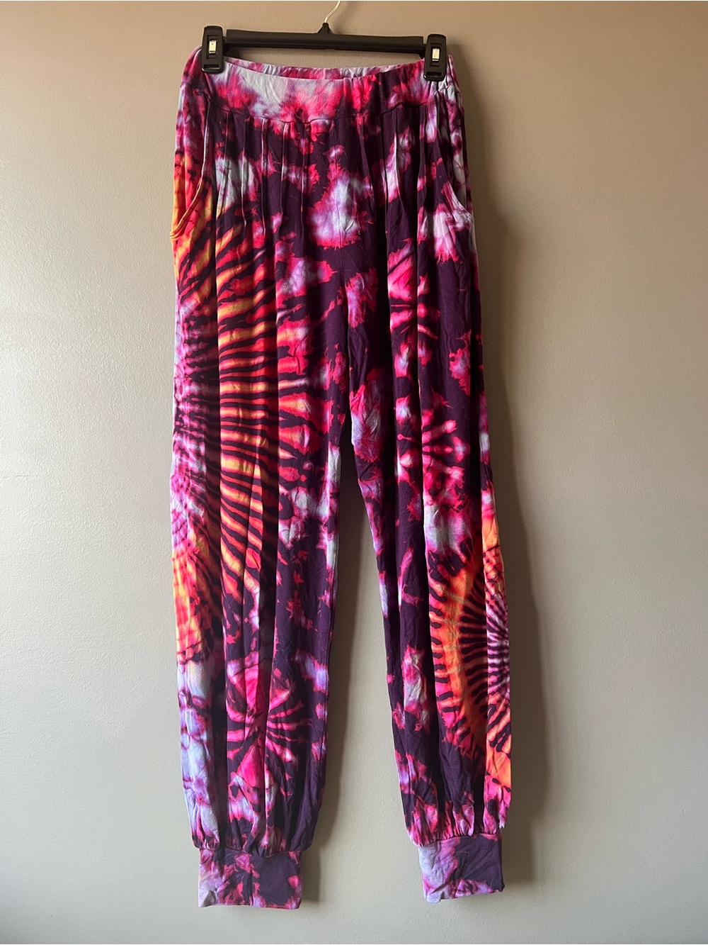 Harem Pants Lightweight Cotton Tie-Dye Multicolored Pants